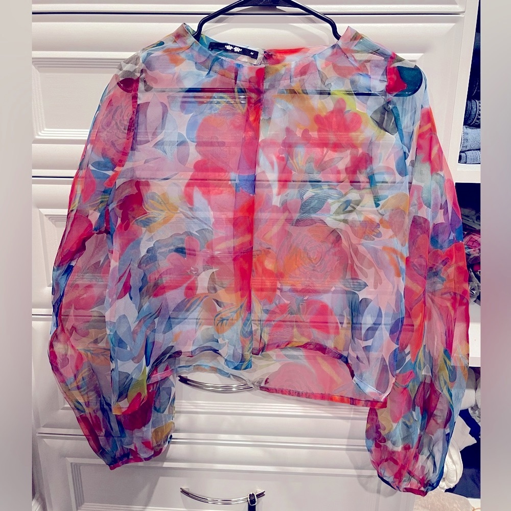 Vibrant Multicolor Sheer Blouse